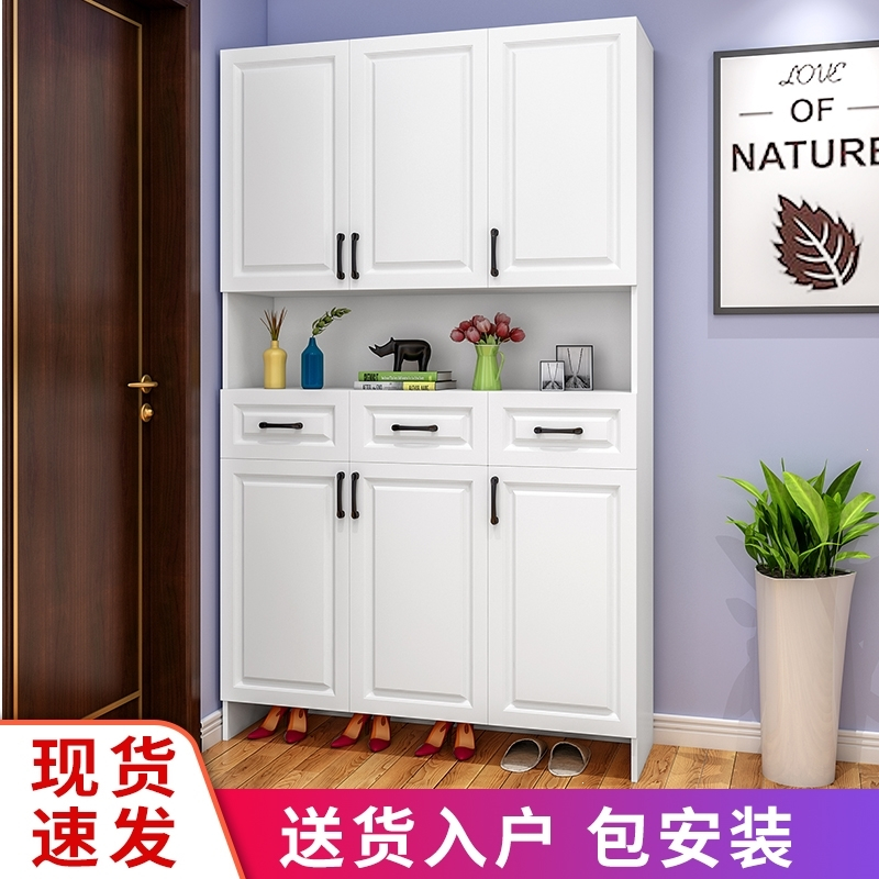 大容量鞋柜客厅门厅柜家用门口阿斯卡利靠墙隔断柜入户进门一体加高玄关柜