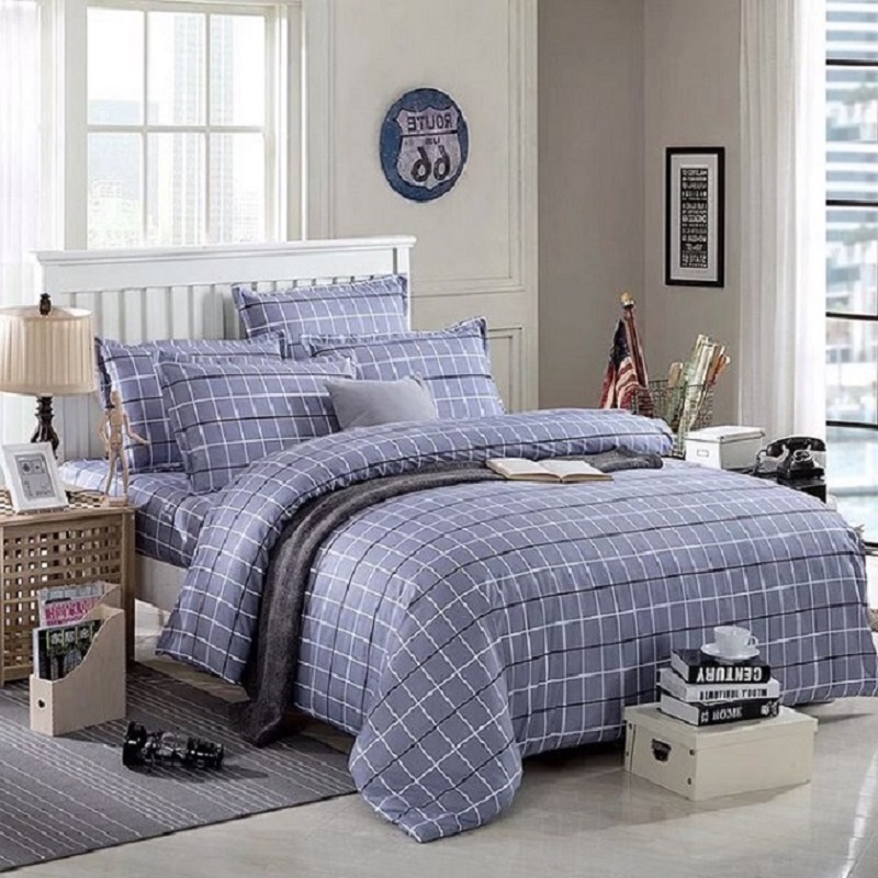 洛菲源 床上用品四件套 格子系列四件套1米床用床单160*230被套150*230枕套50*80枕巾52*78 套