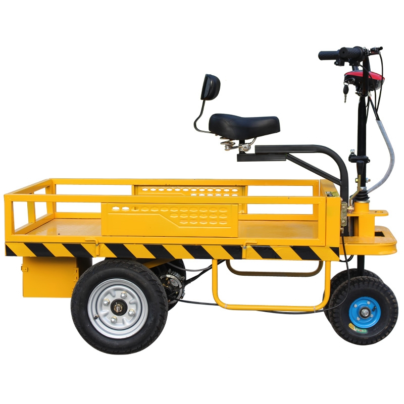 定制倒骑驴电动平板车法耐载重王推货车四轮手推车搬运车工地电瓶运输
