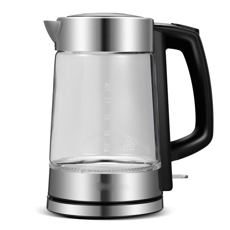 苏宁极物 电热水壶 MC-3051 高硼硅玻璃家用电水壶1.7L烧水壶蓝光304不锈钢开水壶(单位：台)