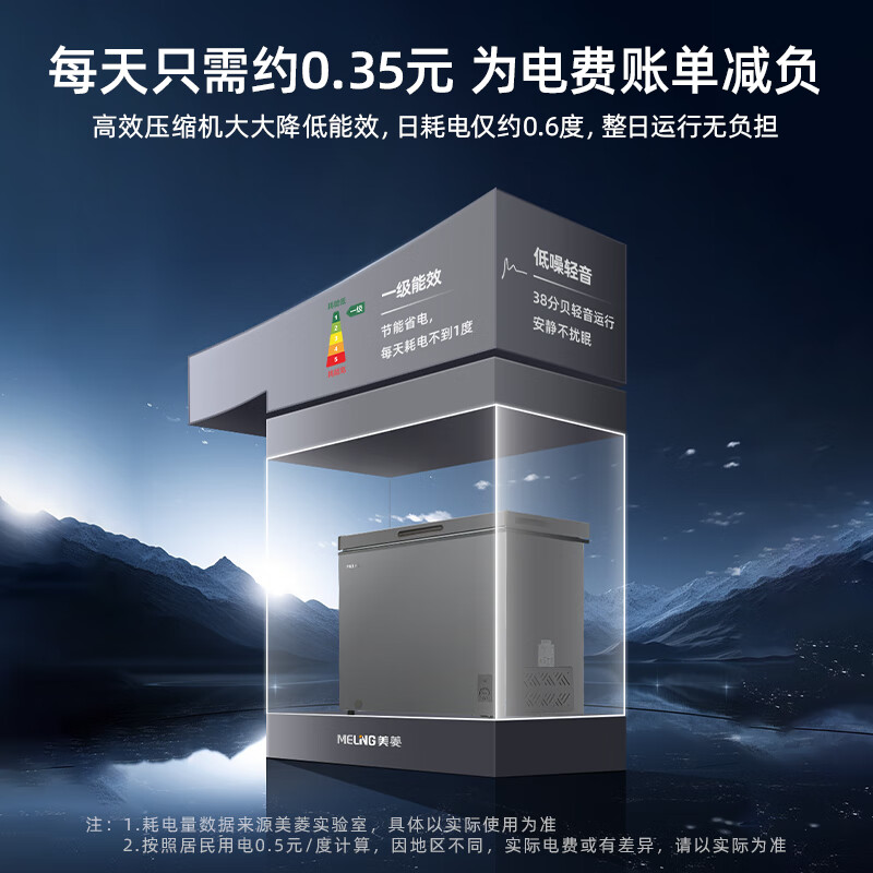 美菱(MELNG)201升单温家用冰箱冷柜减霜84.1%直冷一级能效机械控温冰柜彩钢面板BC/BD-201DTCX高清大图