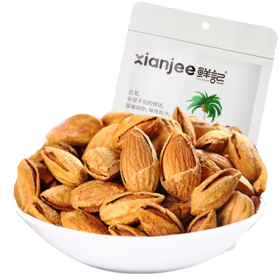 鲜记巴旦木108g/袋开口坚果手剥薄壳纸皮扁桃仁每日坚果零食干果