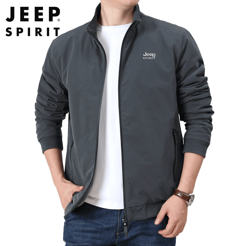 JEEP SPIRIT吉普男士立领夹克秋冬加绒加厚外套工装军旅登山服防风保暖男装衣服