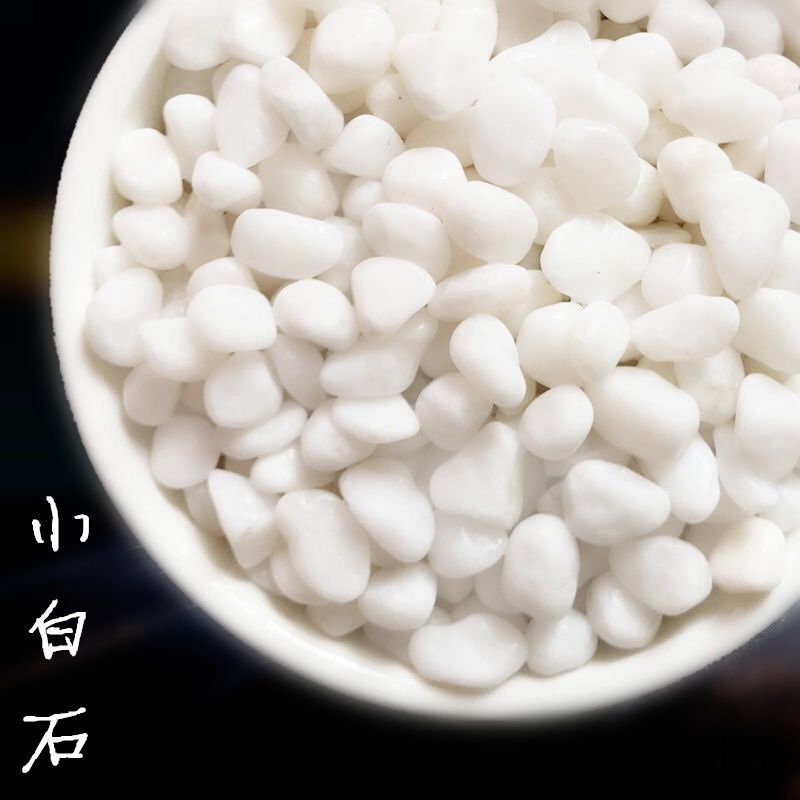 白石子彩色石子五彩石多肉铺面石花盆石头鱼缸水培装饰七彩小石子 450克有送[实发1斤]