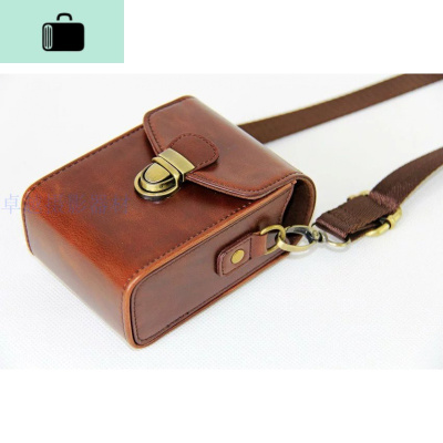 NEW LAKE卡片机适用佳能索尼尼康三星松下富士奥林巴斯皮套 锁扣版咖啡色数码相机包