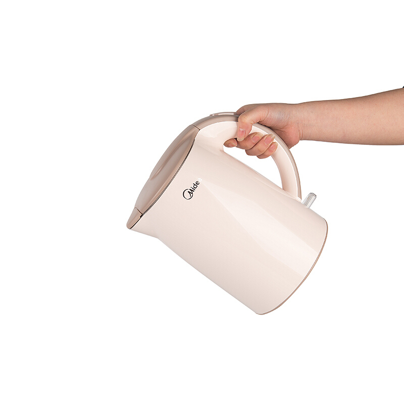 美的（Midea）电热水壶MK-H415E2j 1.5L大容量 粉色家用热水壶防烫防干烧 易清洗304不锈钢