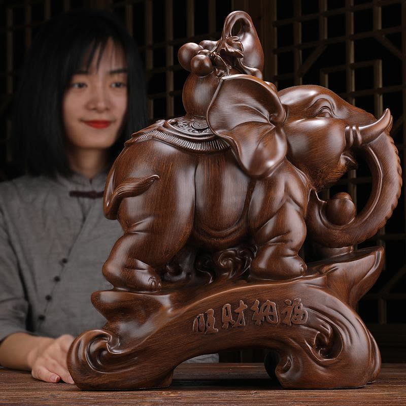 家柏饰(CORATED)大象摆件厅大堂酒店摆设房间布置前台吧台乔迁新居礼品图片