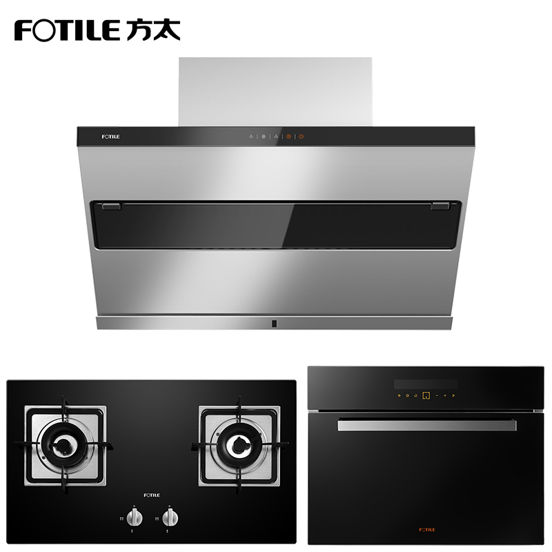 方太（FOTILE）19m3/min侧吸风魔方 触控式抽油烟机燃气灶具蒸箱三件套JQ25TS+GT6BE+E2蒸箱