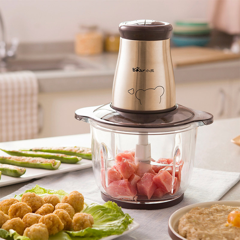 小熊绞肉机家用电动不锈钢小型搅拌料理打肉切碎肉菜绞馅机蒜泥器