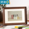 敬平复古画框装裱木质相框挂墙四4k8k八开水彩素描a3a4纸油画框架18寸 木纹色 24寸[可放50.8*60.9厘米]