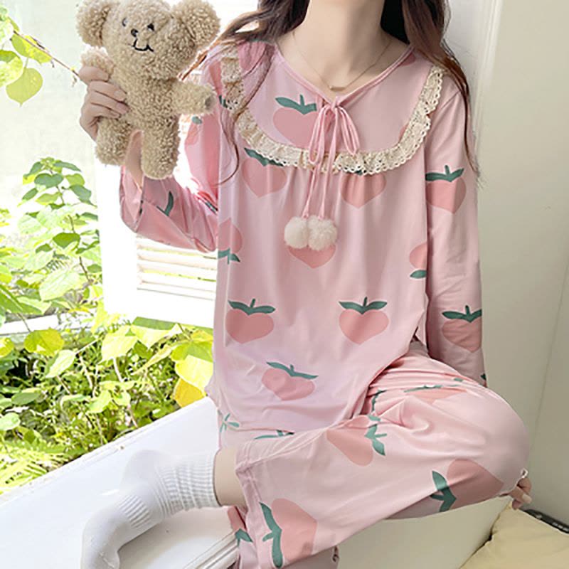 睡衣女春秋款棉质长袖2022年新款网红风可爱公主风薄款家居服莎丞图片