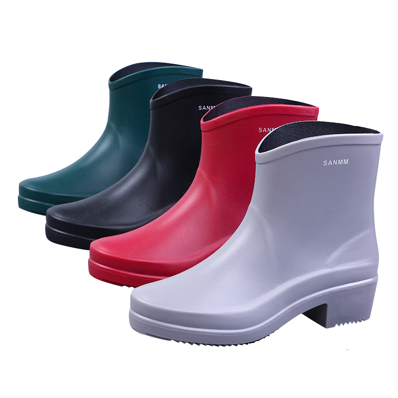 时尚潮流短筒雨鞋女式成人雨靴防水胶鞋防滑低筒工作厨房套鞋水靴108