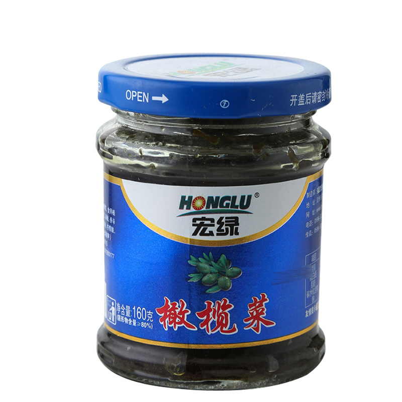 宏绿(HONGLU)橄榄菜160g 蔬菜类 早餐方便面泡面速食榨菜咸菜下饭菜调味料罐头 潮汕特产