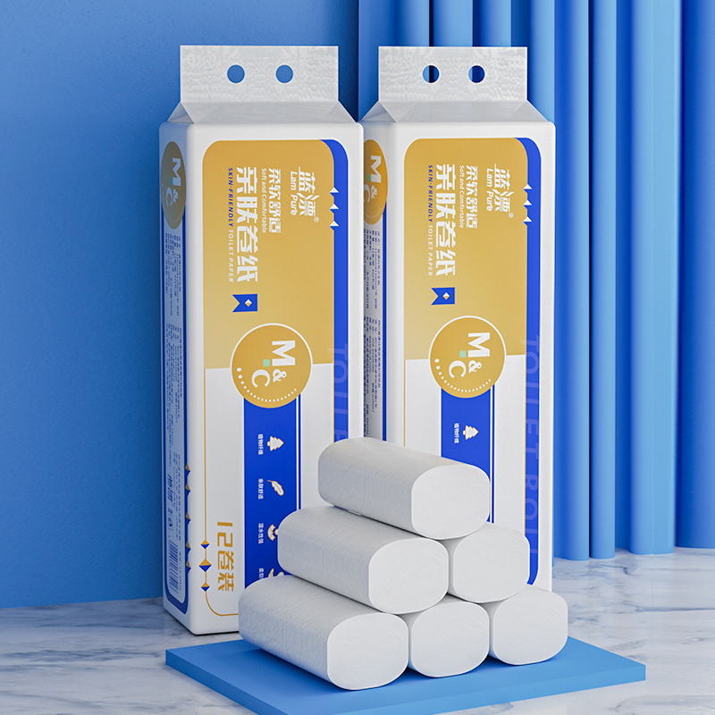 蓝漂(Lampure) 家用白色无芯卷纸1提 (320g/12卷/提) 手纸厕纸110mm*110mm*张*4层高清大图