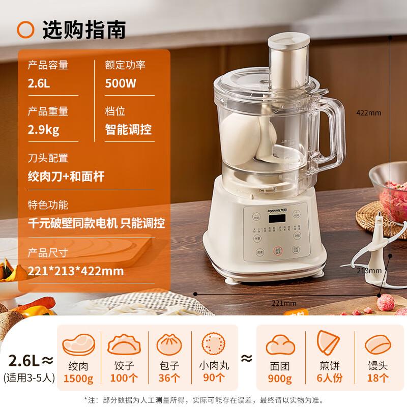 九阳(Joyoung)绞肉机家用电动多功能 智能款快速和面绞肉绞菜机料理多合一 切菜绞馅搅面碎肉机S26-LA985高清大图