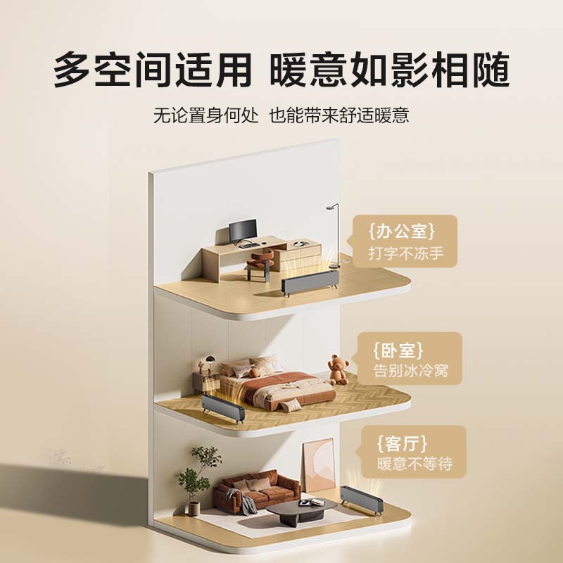 苏泊尔(SUPOR)石墨烯踢脚线取暖器电暖器电暖气片暖风机 家用防水节能温控移动地暖 苏泊尔室内加热器SHC-L91A-高清大图