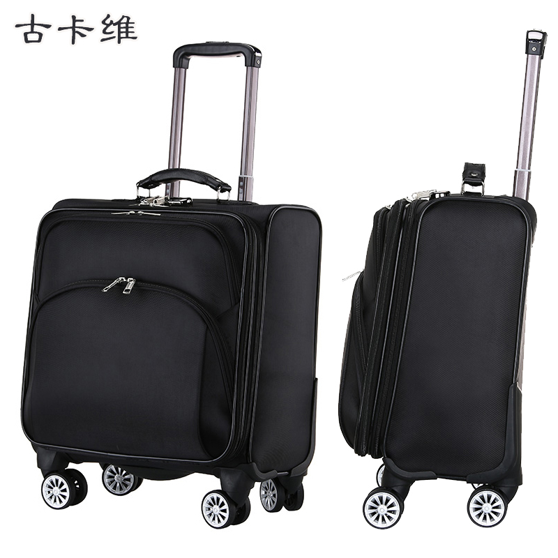 古卡维 乘务员拉杆箱 可定制印字 黑色16寸 ZC909-1/个高清大图