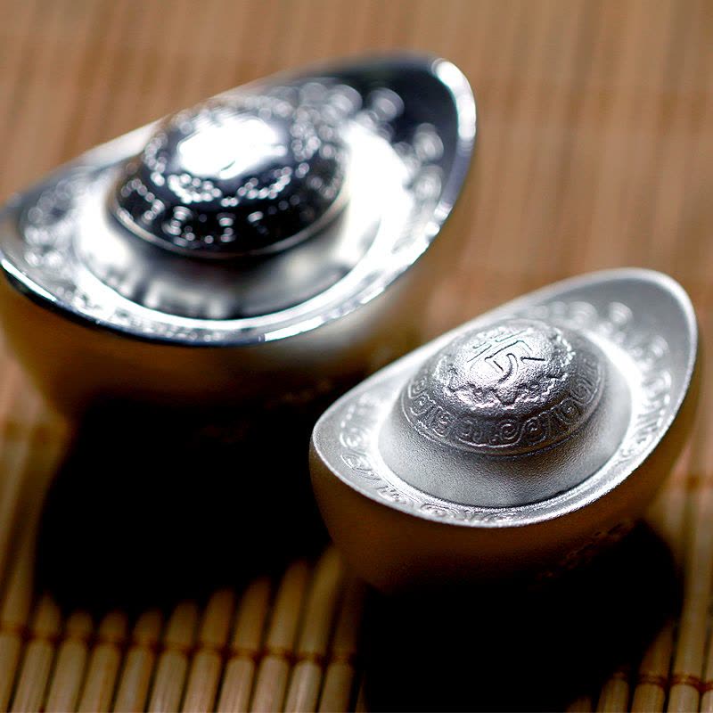 素竹 足银白银投资银条 100/200克磨砂实心银元宝 收藏可回购 工厂直供图片