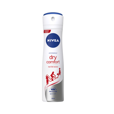 妮维雅(NIVEA) 干爽舒适爽身气雾150ml 香体喷雾