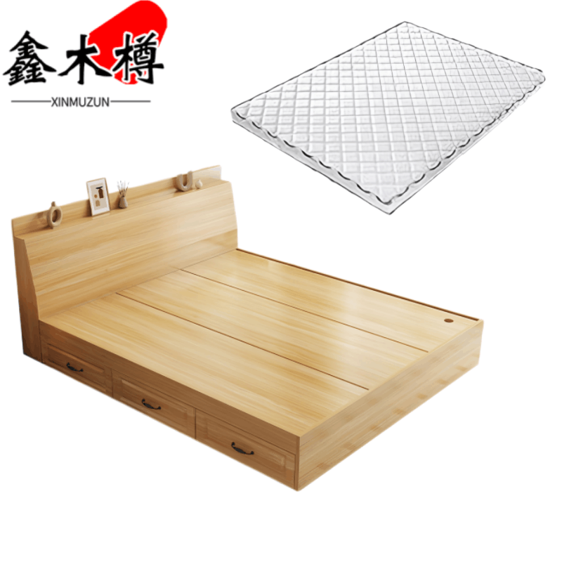 鑫木樽床120cm+5cm床垫组图片