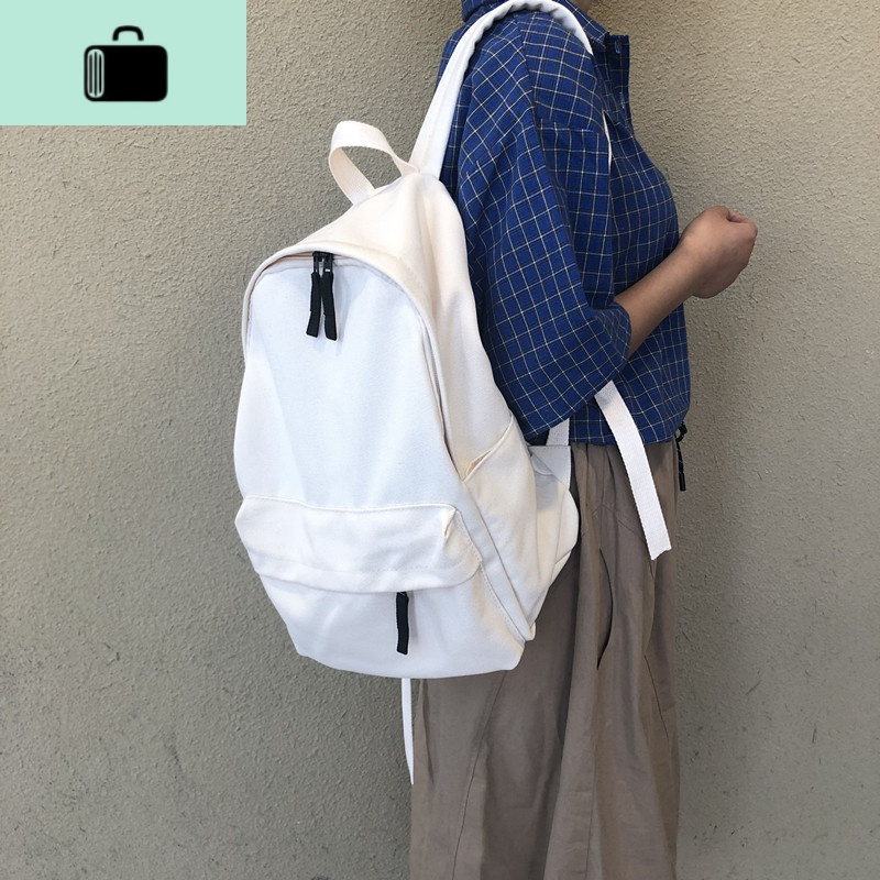 双肩包女百搭日系简约旅行背包2020无印帆布ins高中学生书包男潮NEW LAKE