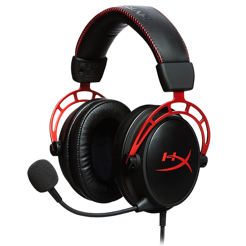 极度未知(HyperX)Alpha 阿尔法头戴式有线游戏耳机黑红色