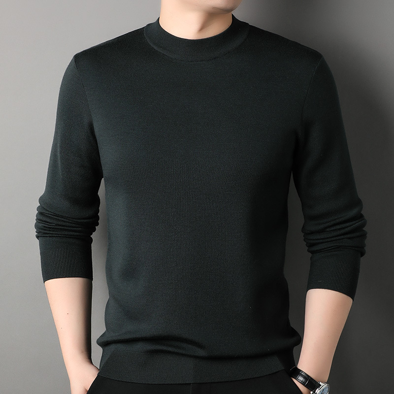 可机洗加厚精纺羊绒衫男半高领100%纯羊绒打底衫秋冬纯羊毛针织衫毛衣