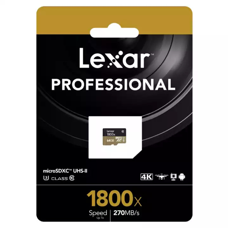 雷克沙（Lexar）64GB TF卡1800X U3 高速读270MB/s 写150MB手机内存卡存储卡