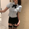 九里晴川蝴蝶结衬衫制服透视性感cos调味外穿女修身成人用品 TZ069 均码