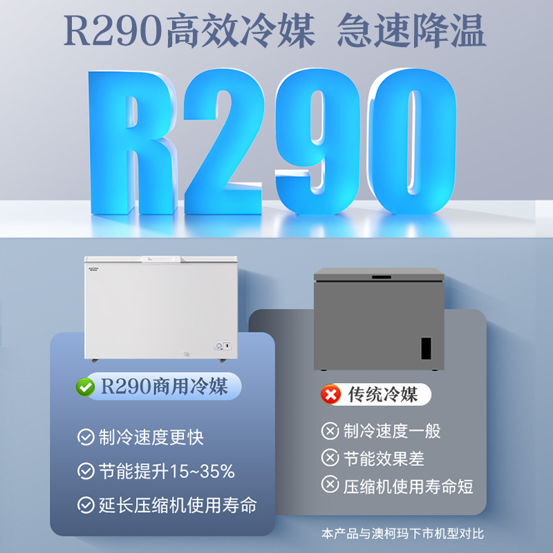 澳柯玛BC/BD-401HNEV 401升顶开门卧式冷柜1级能效-40度低温商用冷柜高清大图
