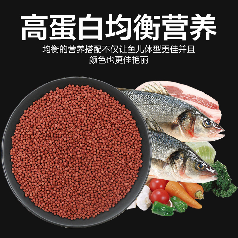 鹦鹉鱼饲料增红发财鱼血鹦鹉专用鱼食小颗粒罗汉鱼金鱼鱼鱼粮