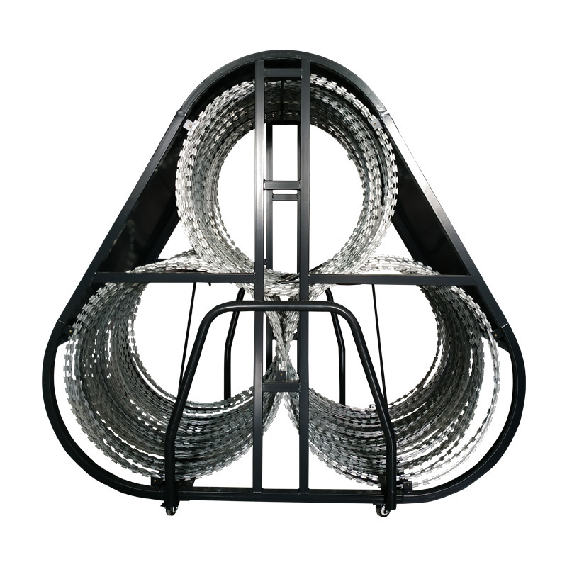 麦盾 防暴阻隔网三圈防暴阻隔网应急物资隔离防护安防器械可移动带滑轮阻隔网阻车路障高清大图