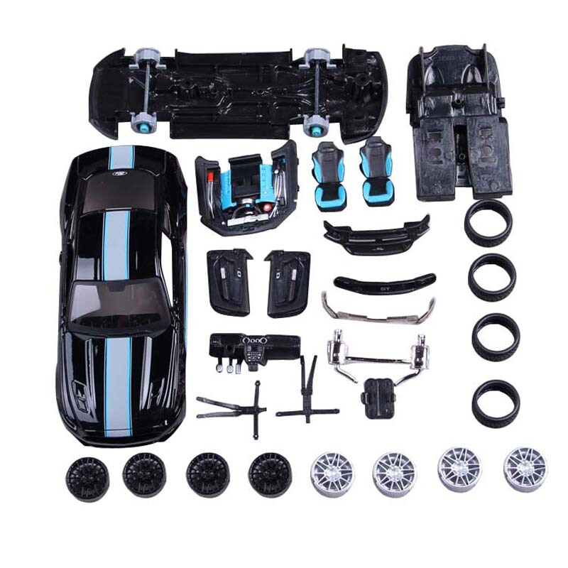 美驰图1:24拼装车模型福特野马gt 2015款 diy合金组装汽车模型仿真