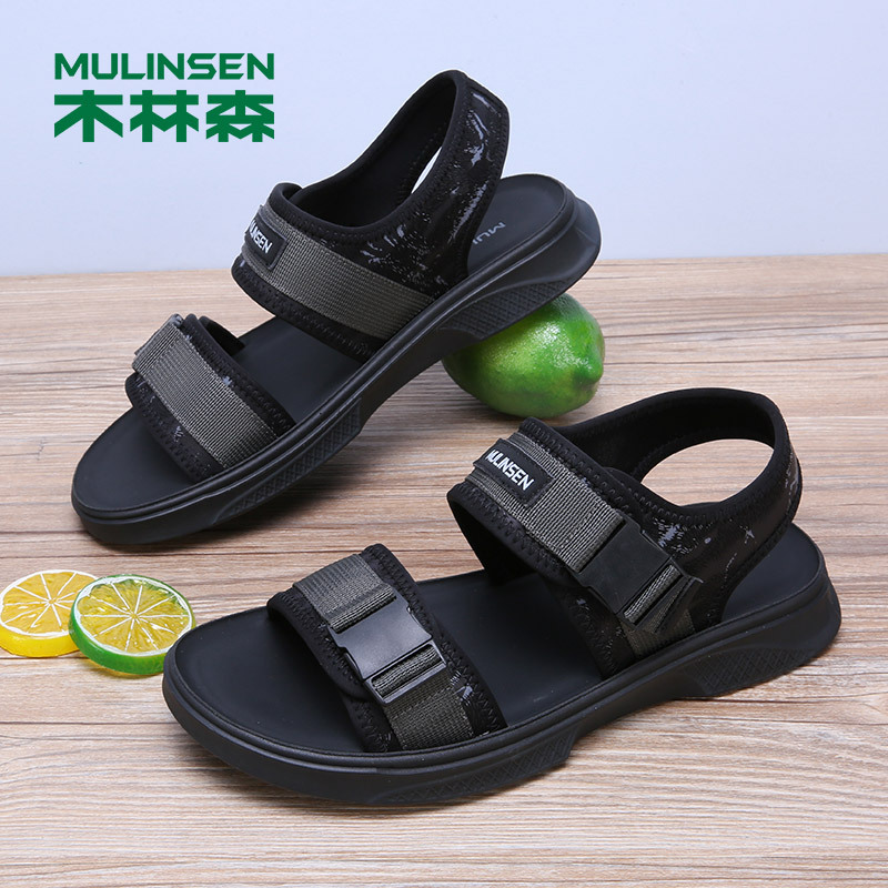 木林森夏季凉鞋男潮流韩版时尚品牌凉拖鞋个性百搭外穿透气沙滩鞋