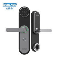 西勒奇（SCHLAGE）指纹锁U8家用防盗门密码锁C级智能锁电子锁U8301-四合一-陨磁黑-蓝牙版