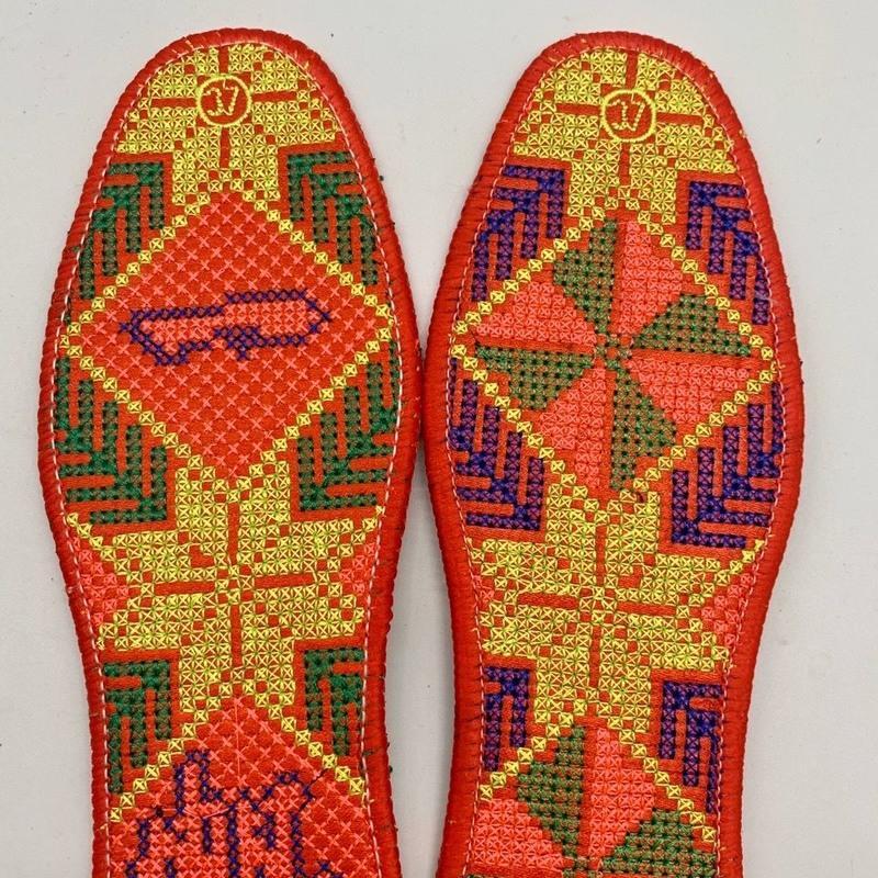 成品十字绣新款除臭绣花鞋垫男士女士批发吸汗全棉加厚鞋垫子3双装