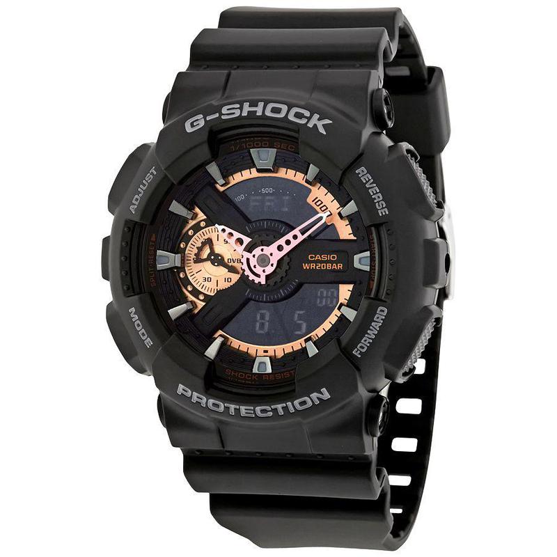 卡西欧(casio)男士 g-shock 黑色树脂黑色表盘时尚经典潮流石英手表ga