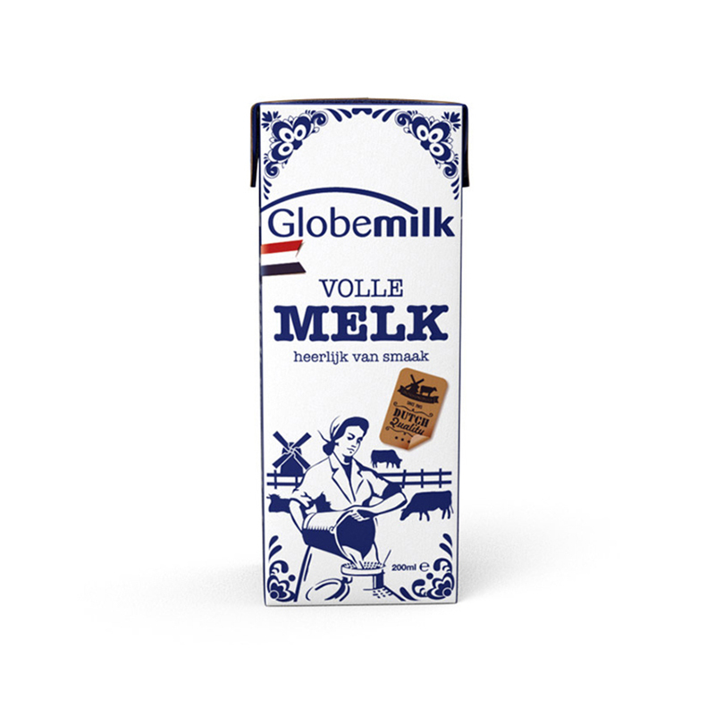 荷高Globemilk 全脂纯牛奶200ml*24盒整箱 荷兰原装进口