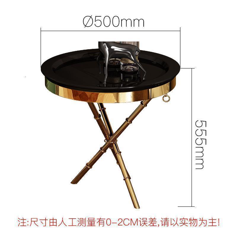 森美人现代简约美式角几客厅边几轻奢大理石沙发边几圆形小茶几 款式3：黑色烤漆面