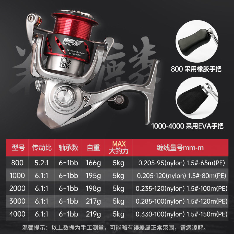光威翔麟碳素纺车轮路亚专用浅线杯渔线轮左右手互换超轻远投轮 翔麟2000系列左右手互换型