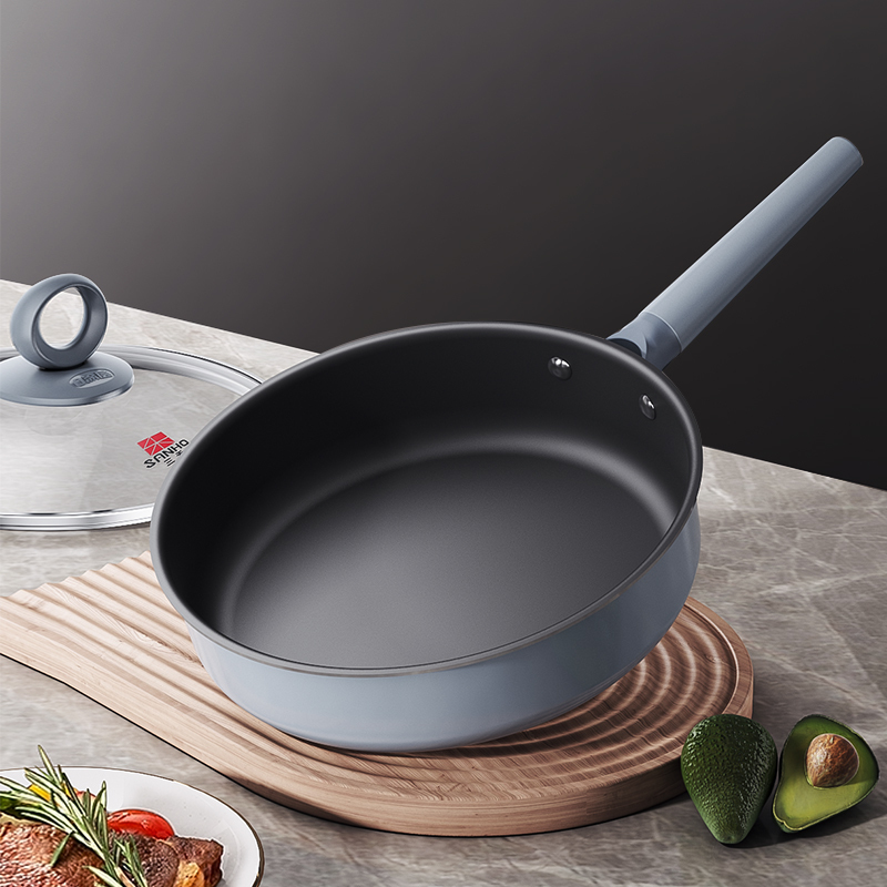 三禾 0涂层微纳不粘煎锅i平底锅26cm LJ26S1高清大图