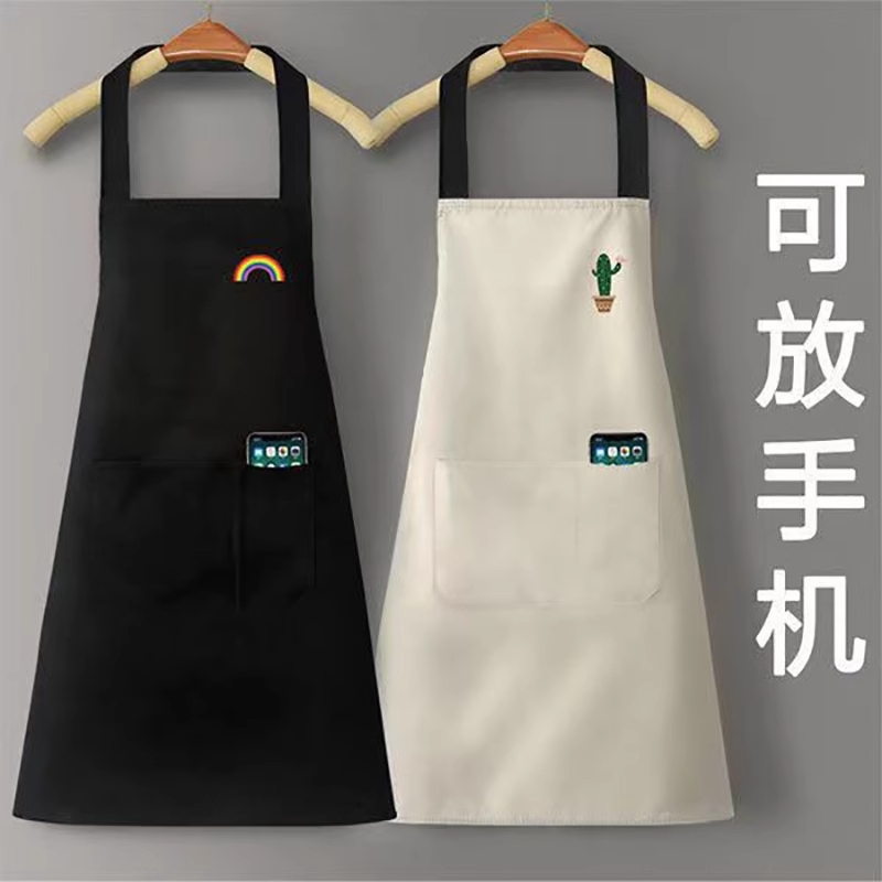 [补贴10%]厨房家用防水可防油男女新款网红围裙韩版上班围腰工作服挂脖式高清大图
