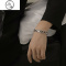 JiMi古巴手链男款ins冷淡风古银色小众嘻哈情侣款钛钢男生手镯手饰品