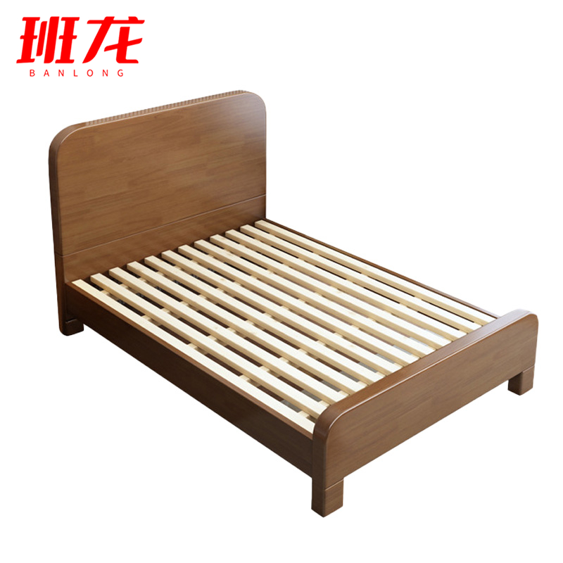 班龙床1.5米胡桃色张高清大图