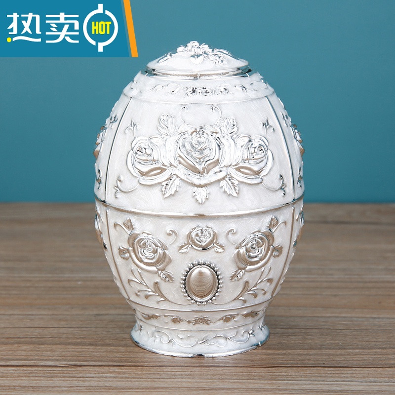 敬平欧式纸巾盒家用客厅茶几抽纸盒创意轻奢KTV纸抽盒餐厅美式ins摆件 银白牙签筒(时尚)高清大图