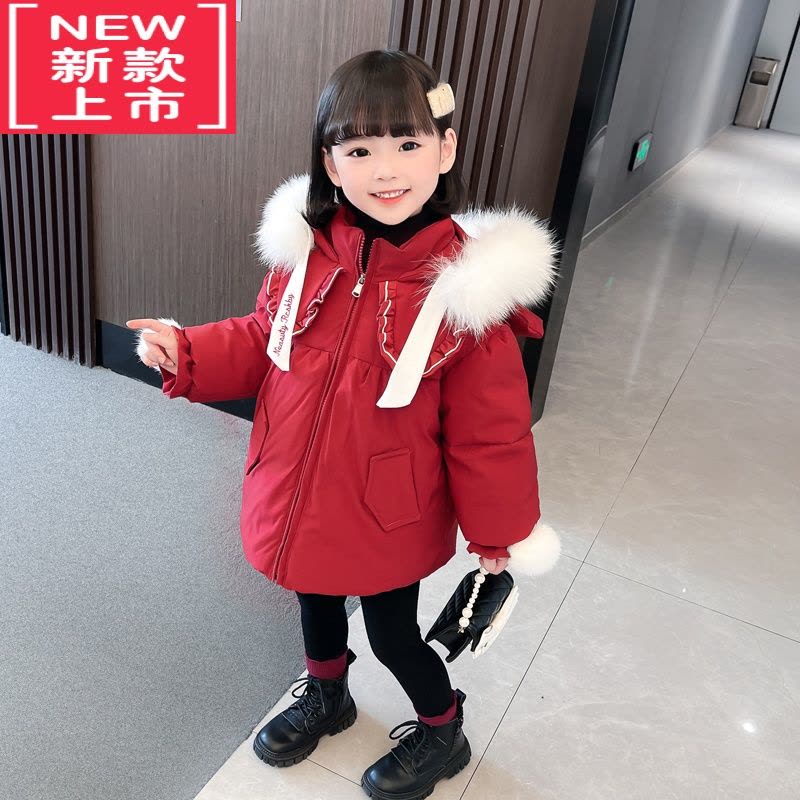 可莉允韩版秋冬季女童加厚羽绒服2022新款女孩宝宝外套儿童轻棉服图片