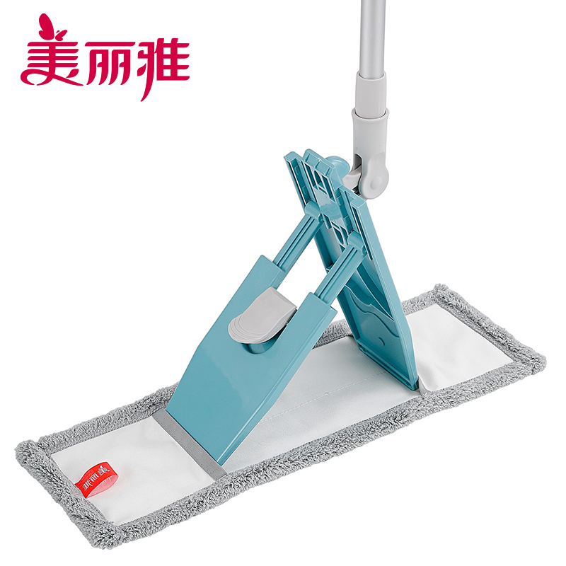 美丽雅(maryya) 纤维套布平板拖把单支+毛刷高清大图