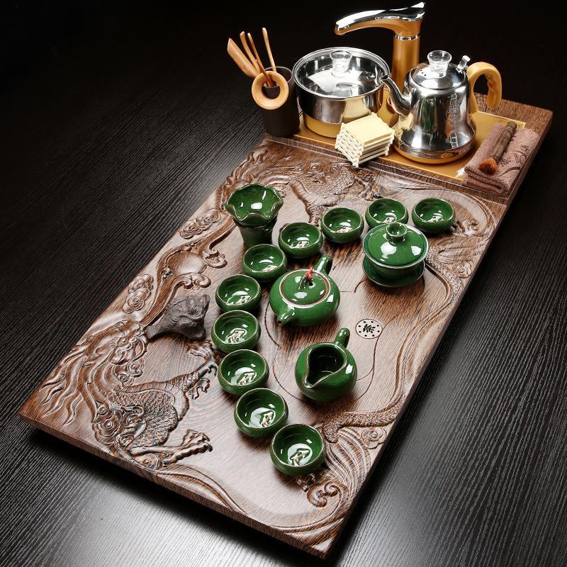 家柏饰(CORATED)紫砂功夫茶具套装家用整套茶道茶台实盘陶瓷茶壶茶杯简约