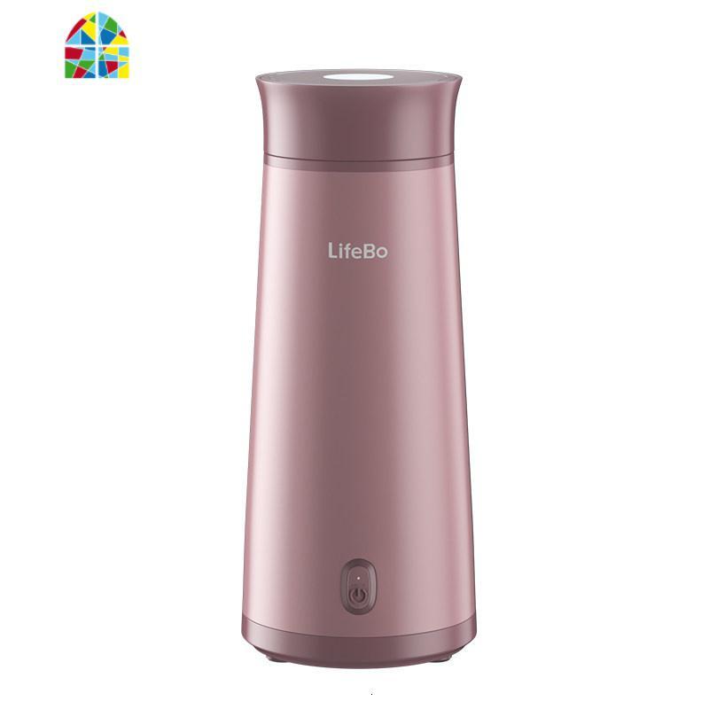 便携式烧水壶保温一体自动家用无线办公室小型迷迷你电热旅行水杯 FENGHOU 玫瑰豆沙色(机械款+保温功能)