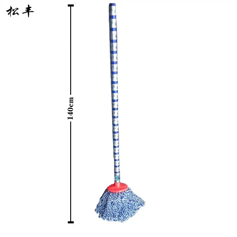 松丰实木棉线拧水拖把吸水清洁拖布地拖墩布拖把140cm把高清大图